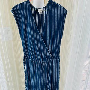 Caution to the wind Navy white sleeveless jumpsuit